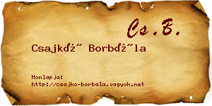 Csajkó Borbála névjegykártya