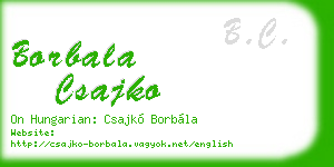 borbala csajko business card